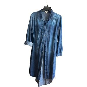 Icy Fashion chambray shirt dress Sz L